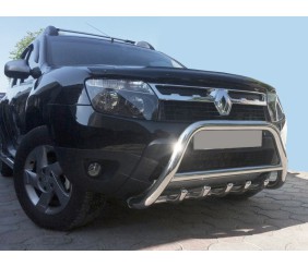 Кенгурятник без напису WT003 (нерж.) для Renault Duster 2008-2017 рр