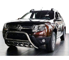 Кенгурятник без напису WT003 (нерж.) для Dacia Duster 2008-2018 рр