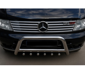 Накладки на решітку (10 частин, нерж) OmsaLine - Італійська нержавійка для Mercedes Vito W638 1996-2003 рр