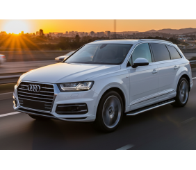 Бокові пороги Maydos V1 (2 шт., Алюміній -2026 нерж) для Ауди Q7 2015- рр