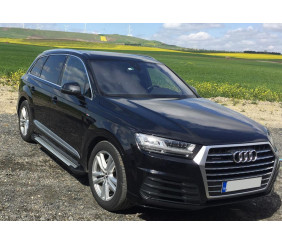 Бокові пороги Allmond Grey (2 шт., Алюміній) для Ауди Q7 2015- рр