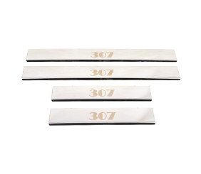 Накладки на пороги Carmos V1 (4 шт, сталь) для Peugeot 307 2001-2008 рр