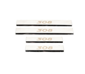 Накладки на пороги (Carmos, 4 шт, сталь) для Peugeot 308 2007-2013 рр