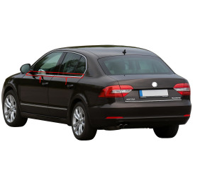 Окантовка вікон (4 шт, нерж) для Skoda Superb 2009-2015 рр