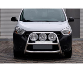 Кенгурятник WT022 (нерж.) для Dacia Dokker 2013-2022 рр