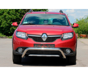 Передня дуга WT007 (нерж.) для Renault Sandero 2013-2022 рр