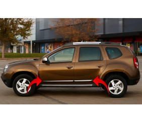 Молдинг дверний (4 шт., нерж.) Carmos - Турецька сталь для Dacia Duster 2008-2018 рр