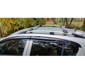 Поперечний багажник на звичайні рейлінги під ключ (2 шт) Сірий для Opel Astra H 2004-2013 рр