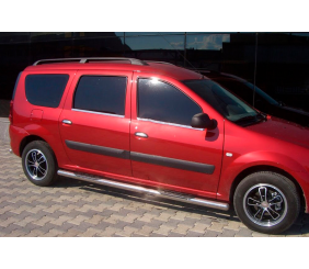 Бічні труби (2 шт., нерж.) 60 мм, голі труби для Dacia Logan MCV 2004-2014 рр