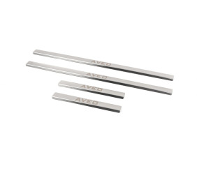 Накладки на дверні пороги Carmos (4 шт, нерж.) для Chevrolet Aveo T250 2005-2011 рр