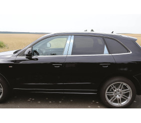 Молдинги дверних стійок (6 шт, нерж.) для Ауди Q5 2008-2017 рр