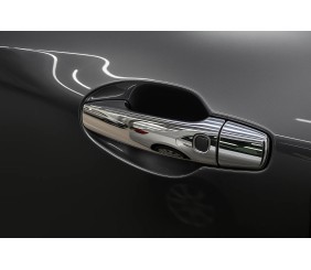 Накладки на ручки 2008-2015 (4 шт, нерж) Без місця під кнопку, Carmos - Турецька сталь для Toyota Land Cruiser 200 рр