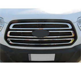 Накладки на решітку (2014-2018, 3 шт, нерж) Carmos - Турецька сталь для Ford Transit 2014- рр