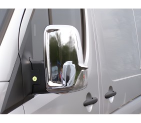 Накладки на дзеркала (2 шт) Omsa, Італійська нержавійка для Mercedes Sprinter W906 2006-2018 рр