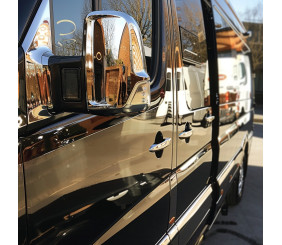 Накладки на дзеркала (2 шт) OmsaLine, Італійська нержавійка для Volkswagen Crafter 2006-2016 рр