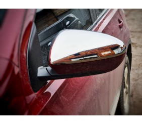 Накладки на дзеркала (2 шт., нерж) OmsaLine - італійська нержавійка для Nissan Qashqai 2010-2014 рр