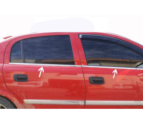 Окантовка вікон (4 шт) OmsaLine - Італійська нержавійка для Opel Astra G classic 1998-2012 рр