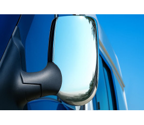 Накладки на дзеркала (2 шт) Carmos - Хромований пластик для Ford Transit 2000-2014 рр