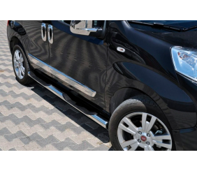 Бічні труби Ø70 (2 шт., Нерж.) для Fiat Fiorino/Qubo 2008-2024 рр