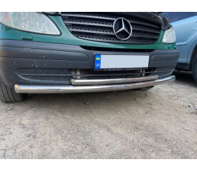 Передній захист ST014 (нерж) 60/42мм для Mercedes Viano 2004-2014 рр