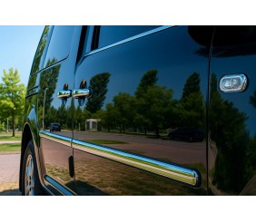 Накладки на молдинги (4 шт, нерж) MAXI база, Carmos - Турецька сталь для Volkswagen Caddy 2004-2010 рр