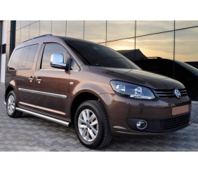 Бічні труби BB001 (2 шт., нерж) d60, Maxi база для Volkswagen Caddy 2004-2010 рр