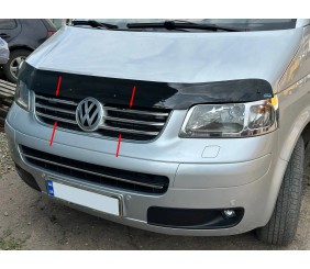 Накладки на решітку (6 шт, нерж) OmsaLine - Італійська нержавійка для Volkswagen T5 Caravelle 2004-2010 рр