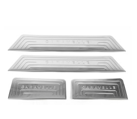 Накладки на внутрішні пороги (Omsa, нерж) 4 порога для Volkswagen T5 Caravelle 2004-2010 рр