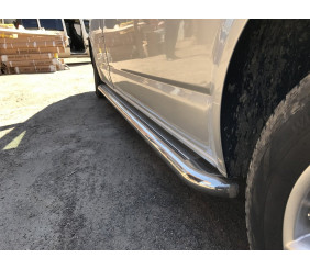 Бокові пороги Premium (2 шт., нерж) 60 мм, довга база для Volkswagen T5 2010-2015 рр