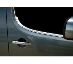 Окантовка вікон (2 шт., нерж) Carmos - Турецька сталь для Peugeot Partner Tepee 2008-2018 рр