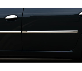 Молдинг дверей (4 шт., нерж., ) OmsaLine - Італійська нержавійка для Dacia Logan I 2005-2008 рр