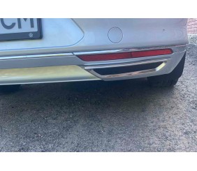 Накладки імітація глушника SD/SW (2015-2018, 2 шт, нерж) OmsaLine - Італійська нержавійка для Volkswagen Passat B8 рр