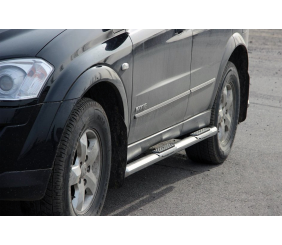 Бічні труби BB002 (2 шт., нерж.) для SsangYong Kyron 2005-2014 рр