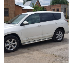 Бокові пороги Premium (2 шт., нерж) 60 мм для Toyota Rav 4 2006-2013 рр