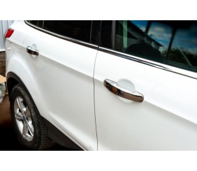 Накладки на ручки (4 шт., нерж.) Без чіпа, Carmos - Турецька сталь для Ford Kuga/Escape 2013-2019 рр