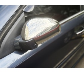 Накладки на дзеркала (2 шт., нерж) Carmos -Турецька сталь для Opel Vectra C 2002-2008 рр