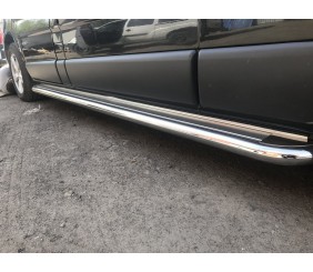 Бокові пороги Premium (2 шт., нерж) 60 мм, довга база для Opel Vivaro 2001-2015 рр