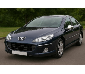 Накладки на дзеркала (2 шт) OmsaLine - Хромований пластик для Peugeot 407 2004-2011 рр