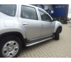 Бокові пороги Premium (2 шт., нерж.) 60 мм для Renault Duster 2008-2017 рр
