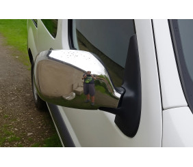 Накладки на дзеркала (2004-2008, 2 шт) Carmos - Турецька сталь для Renault Kangoo рр
