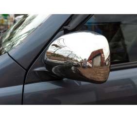 Накладки на дзеркала (2 шт., нерж) OmsaLine - Італійська нержавійка для Toyota Land Cruiser Prado 120 2002-2009 рр