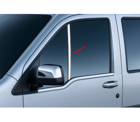 Молдинг вертикальний на кватирку (2 шт., нерж.) Carmos - Турецька сталь для Ford Connect 2006-2009 рр