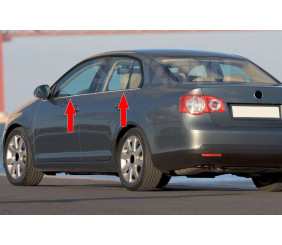 Зовнішня окантовка вікон (4 шт, нерж) Carmos - Турецька сталь для Volkswagen Jetta 2006-2011 рр