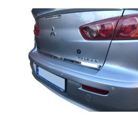 Накладка кромки багажника (нерж) OmsaLine - Італійська нержавійка для Mitsubishi Lancer X 2008- рр