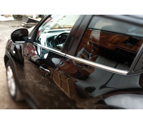 Окантовка вікон (4 шт, нерж) OmsaLine - Італійська нержавійка для Nissan Juke 2010-2019 рр