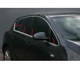 Нижня окантовка вікон (Hatchback, 8 шт, нерж) Carmos - Турецька сталь для Opel Astra J 2009-2015 рр