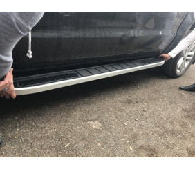 Бокові пороги Tayga V2 (2 шт., алюміній) для Volkswagen Amarok 2010-2022 рр