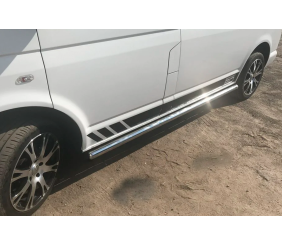 Бічні труби (2 шт., нерж) 60мм, Довга база для Volkswagen T5 Caravelle 2004-2010 рр