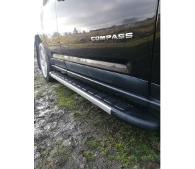Бокові пороги Duru (2 шт., алюміній) для Jeep Compass 2006-2016 рр