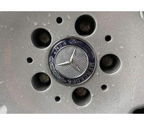 Ковпачки на диски 71/75 мм без кільця (4 шт, сині V2) для Mercedes-Benz